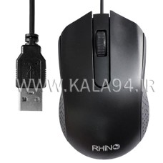 ماوس سیمی RHINO MR101 / دارای 3 کلید / کابل تقویت شده و فوق العاده مقاوم / 1000DPI / درگاه USB